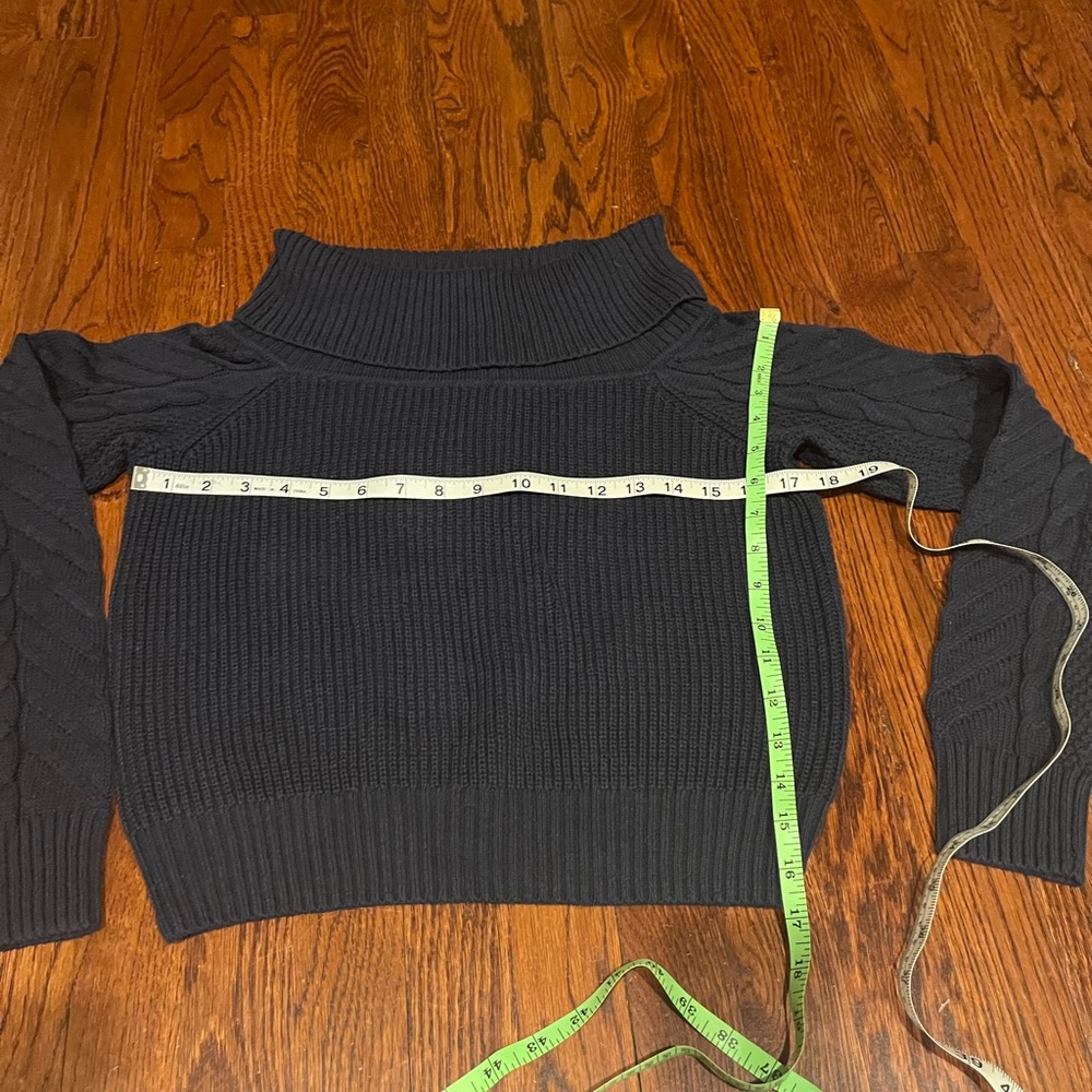 BCBGeneration Off-the-Shoulder Navy Sweater - Picture 2 of 4